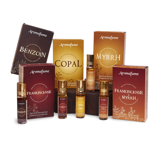 Spiritual Awareness Pure Resin Essential Oil Roll-On Blend Gift Set by Aromafume | 6 x 6ml | Frankincense Copal Benzoin Frankincense&Myrrha | for Meditation Spiritual Awakening & Prayer