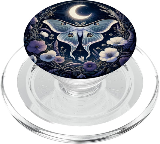 Cottagecore Celestial Luna Moth Moon Butterfly Aesthetic PopSockets MagSafe PopGrip for iPhone